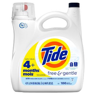 Tide High Efficiency Liquid Laundry Detergent - Free & Gentle