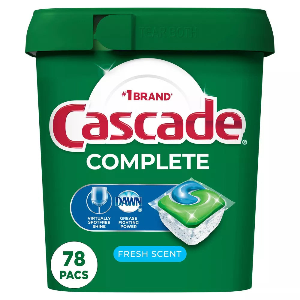 Cascade Fresh Scent Complete ActionPacs Dishwasher Detergents