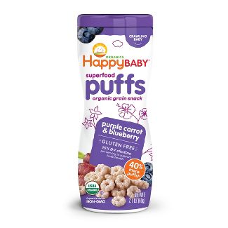 HappyBaby Purple Carrot & Blueberry Superfood Baby Puffs - 2.1oz