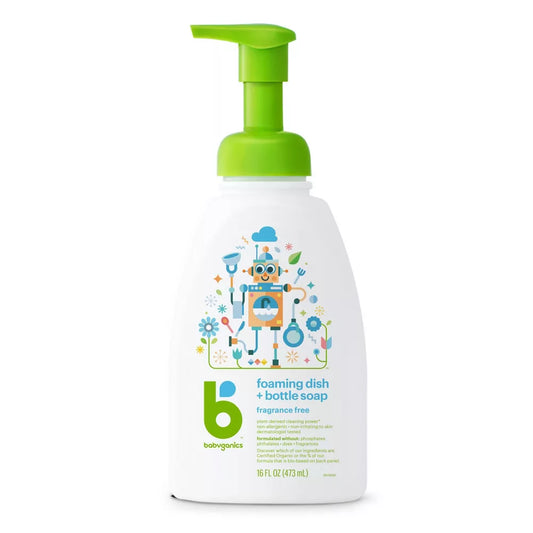 Babyganics Foaming Dish & Bottle Soap, Fragrance Free- 16fl oz