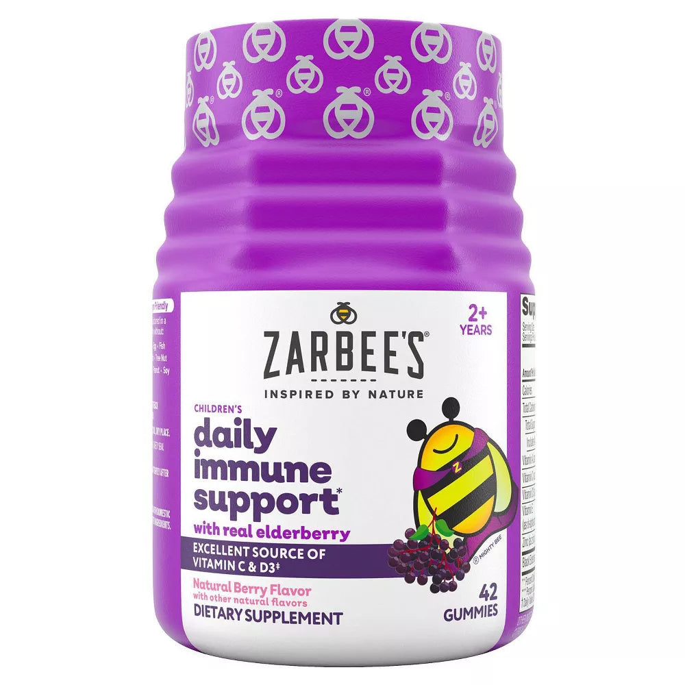 Zarbee's Kid’s Daily Immune Support Gummies with Real Elderberry - Natural Berry Flavor - 42ct